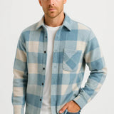 Chemise à carreaux pour hommes en flanelle chaude décontractée
