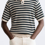 Polo tricoté à rayures classiques