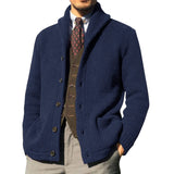 André Beaumont | Cardigan pour homme en tricot de luxe avec col revers