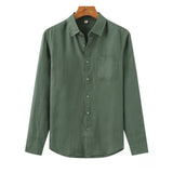 Chemise en Lin pour Homme à Manches Longues Légère