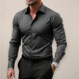 Chemise Slim Fit Homme Stretch Élégante Professionnelle