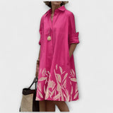 Olga - Robe Chemise Moderne avec Col et Manches 3/4