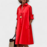 Olga - Robe Chemise Moderne avec Col et Manches 3/4