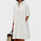 Olga - Robe Chemise Moderne avec Col et Manches 3/4