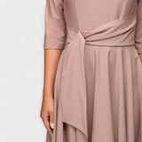 Ana - Robe Midi Élégante avec Ceinture Nouée