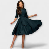 Ana - Robe Midi Élégante avec Ceinture Nouée