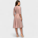 Ana - Robe Midi Élégante avec Ceinture Nouée