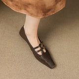 Ceyla | Chaussures plates Mary Jane à double bride avec perforations