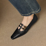 Ceyla | Chaussures plates Mary Jane à double bride avec perforations