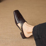Vyla | Mules en Cuir Véritable