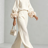Lenna | Ensemble Top à Manches Florales & Pantalons Amples