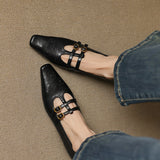 Ceyla | Chaussures plates Mary Jane à double bride avec perforations
