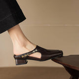 Vyla | Mules en Cuir Véritable