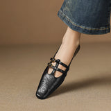 Ceyla | Chaussures plates Mary Jane à double bride avec perforations