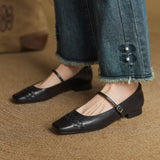 Verity | Chaussure plate Mary Jane à bout carré