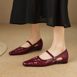 Quenby | Mary Jane plat à découpe en treillis pointu