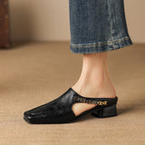 Vyla | Mules en Cuir Véritable