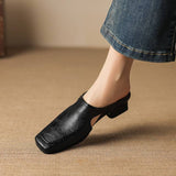 Vyla | Mules en Cuir Véritable