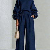 Lenna | Ensemble Top à Manches Florales & Pantalons Amples