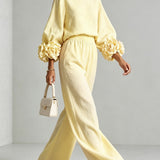 Lenna | Ensemble Top à Manches Florales & Pantalons Amples