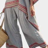 Rossella – blouse asymétrique sophistiquée et pantalons ethniques à jambes larges
