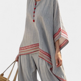Rossella – blouse asymétrique sophistiquée et pantalons ethniques à jambes larges
