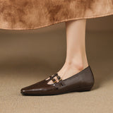 Ceyla | Chaussures plates Mary Jane à double bride avec perforations