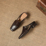 Vyla | Mules en Cuir Véritable