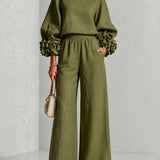 Lenna | Ensemble Top à Manches Florales & Pantalons Amples
