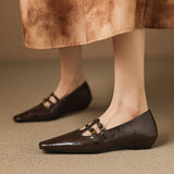 Ceyla | Chaussures plates Mary Jane à double bride avec perforations