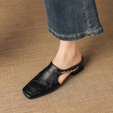 Vyla | Mules en Cuir Véritable