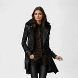Maria - Élégant Manteau en Cuir