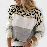 Joana - Pull décontracté avec motif léopard