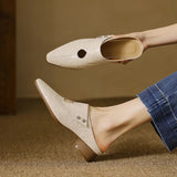 Olga | Mules en Cuir Véritable