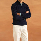 Col roulé Heren Luxe - Pull en jacquard tricoté avec zip