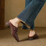 Olga | Mules en Cuir Véritable