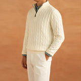Col roulé Heren Luxe - Pull en jacquard tricoté avec zip