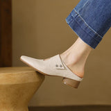 Olga | Mules en Cuir Véritable