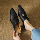 Olga | Mules en Cuir Véritable