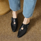 Olga | Mules en Cuir Véritable