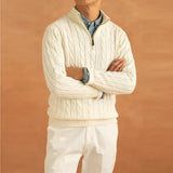 Col roulé Heren Luxe - Pull en jacquard tricoté avec zip