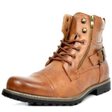 Gijs™ Bottes en Cuir Robustes pour Hommes avec Boucle et Lacets