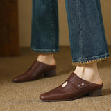 Olga | Mules en Cuir Véritable