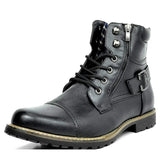 Gijs™ Bottes en Cuir Robustes pour Hommes avec Boucle et Lacets