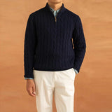 Col roulé Heren Luxe - Pull en jacquard tricoté avec zip