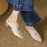 Olga | Mules en Cuir Véritable