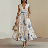 Renata | Robe Maxi Plissée Élégante