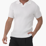 Joshua | Polo en Coton Côtelé à Col V pour Hommes