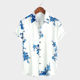 Jackson | Chemise d'Été à Manches Courtes Imprimée de Fleurs Blanches