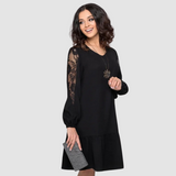 Lona | Robe Midi avec Manches en Dentelle